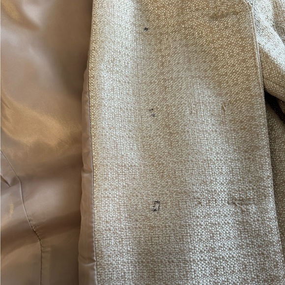 Giorgio Sant’ Angelo Vintage Linen Look 3 Button Bow Collar Blazer Size 16 Beige - Picture 12 of 12